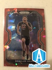 2020 Panini Prizm BRADLEE ANAE Rookie RC #336 Dallas Cowboys Red Cracked Ice